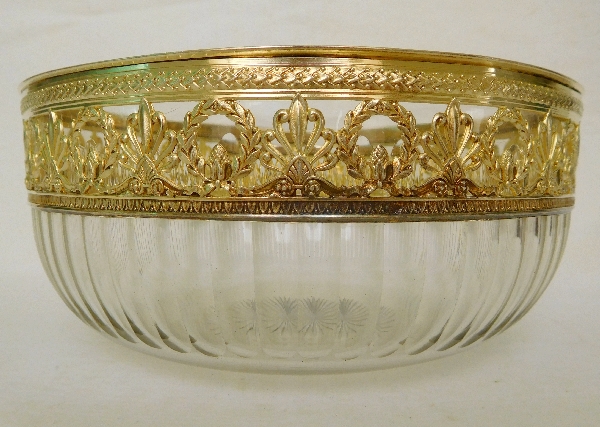 Baccarat crystal and vermeil (sterling silver) Empire style salad bowl, silversmith Puiforcat
