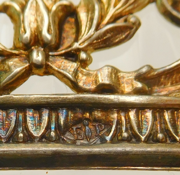 Saladier / jatte en cristal de Baccarat, monture de style Empire en vermeil (argent massif) par Puiforcat, poinçon Minerve