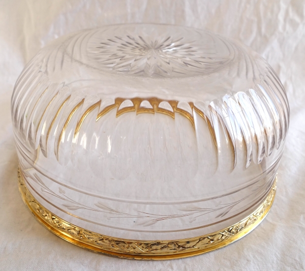 Puiforcat : Baccarat crystal and vermeil (sterling silver) Louis XVI style salad bowl