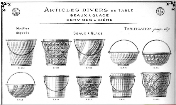 Art Nouveau multi-layered Baccarat crystal ice bucket - circa 1900