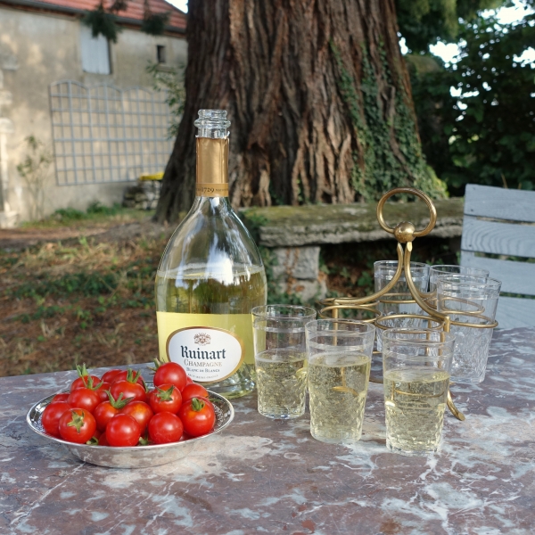 Service à champagne en cristal de Baccarat, 6 gobelets flûtes à champagne modèle Chauny