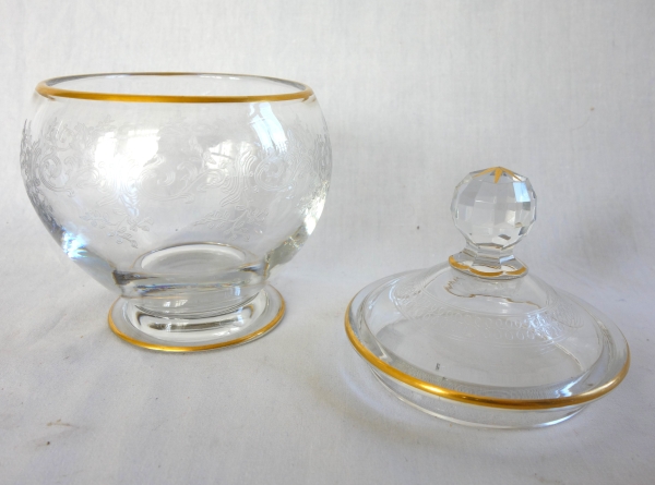 Baccarat crystal night set, Sevigne pattern enhanced with fine gold