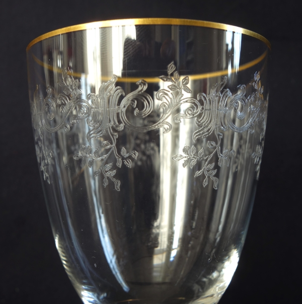 Baccarat crystal night set, Sevigne pattern enhanced with fine gold