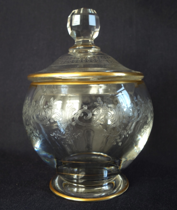 Baccarat crystal night set, Sevigne pattern enhanced with fine gold