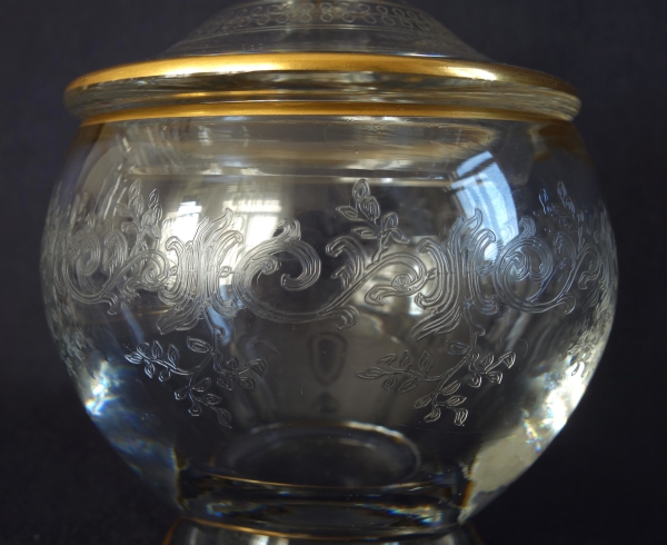 Baccarat crystal night set, Sevigne pattern enhanced with fine gold