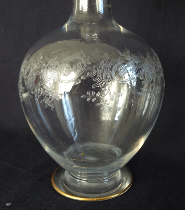 Baccarat crystal night set, Sevigne pattern enhanced with fine gold
