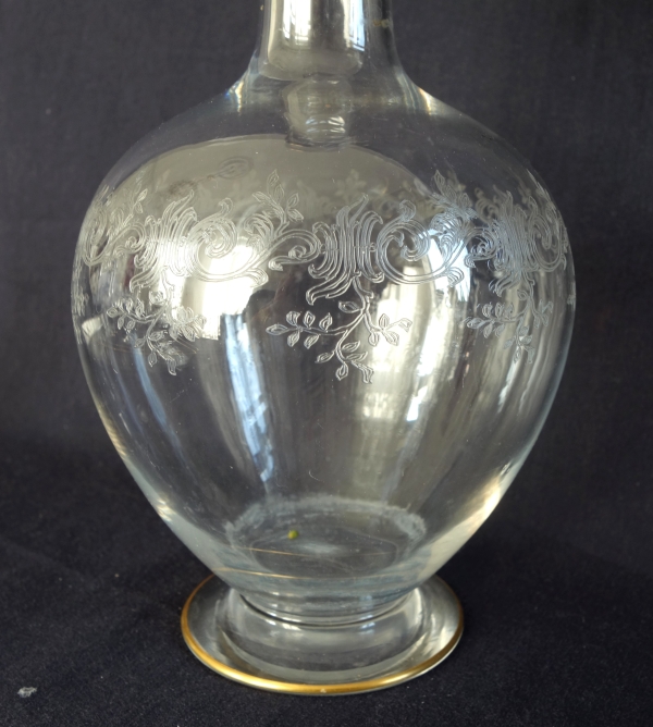 Baccarat crystal night set, Sevigne pattern enhanced with fine gold
