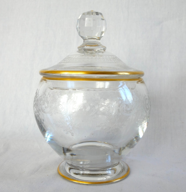 Baccarat crystal night set, Sevigne pattern enhanced with fine gold