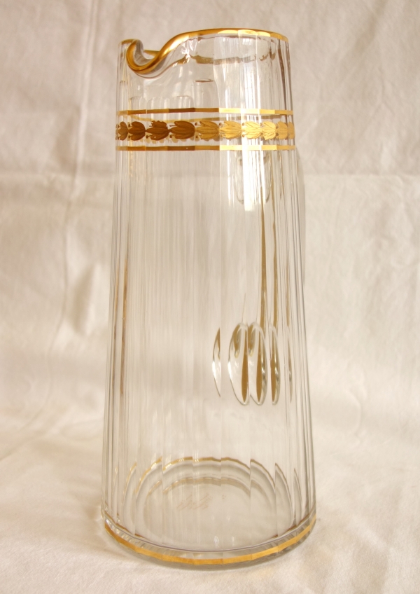 Baccarat crystal juice serving set enhanced with fine gold, circa 1900