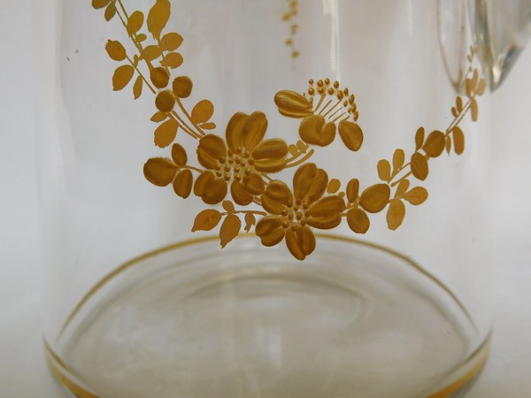 Service à jus de fruit en cristal de Baccarat doré à l'or fin