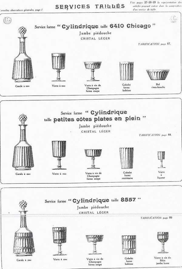 Service à liqueur en cristal de Baccarat, 6 pièces modèle Chicago, monture en bronze argenté