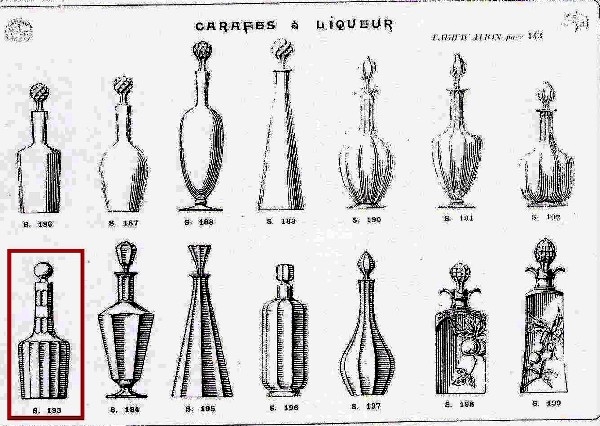 Service à liqueur en cristal de Baccarat doré, modèle Cannelures