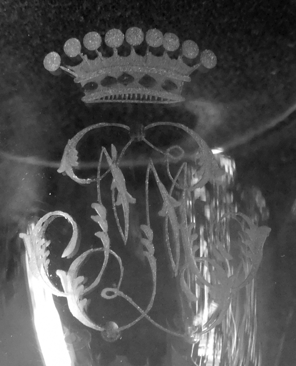 Service à liqueur ou madère en cristal de Baccarat à couronne de Comte - époque XIXe siècle