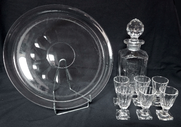 Baccarat crystal liquor set, Malmaison pattern - 8 pieces