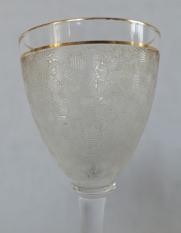 St Louis crystal liquor set enhanced with fine gold - 12 pieces