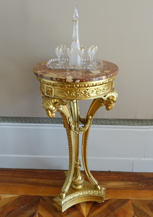 St Louis crystal liquor set enhanced with fine gold - 12 pieces
