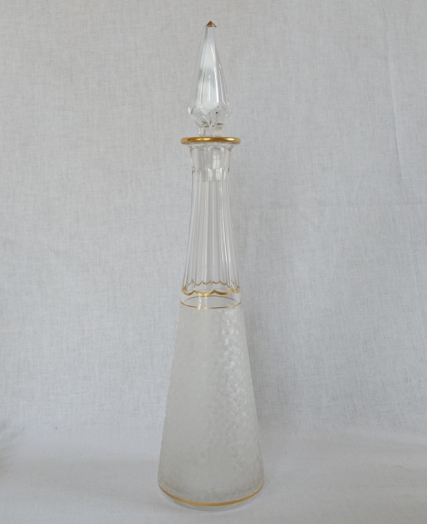 St Louis crystal liquor set enhanced with fine gold - 12 pieces
