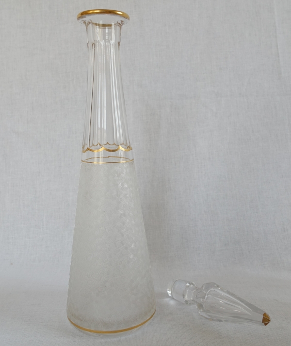 St Louis crystal liquor set enhanced with fine gold - 12 pieces