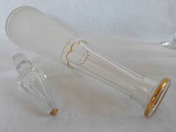St Louis crystal liquor set enhanced with fine gold - 12 pieces