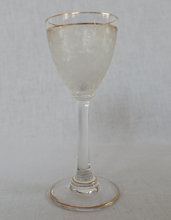 St Louis crystal liquor set enhanced with fine gold - 12 pieces