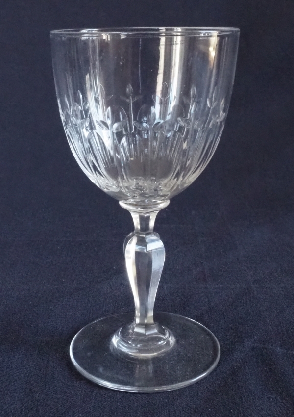 Service à porto en cristal de Baccarat taillé - modèle au décor Louis XVI