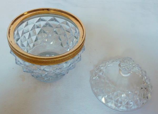 Le Creusot / Baccarat cut crystal and ormoly sugar pot, early 19th century