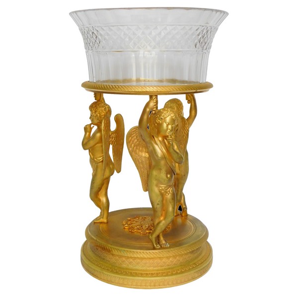 Empire ormolu and Le Creusot crystal table centerpiece / epergne, 19th century