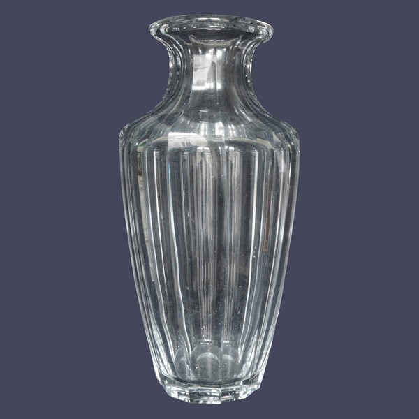 Tall Baccarat crystal vase, Malmaison pattern - 40cm