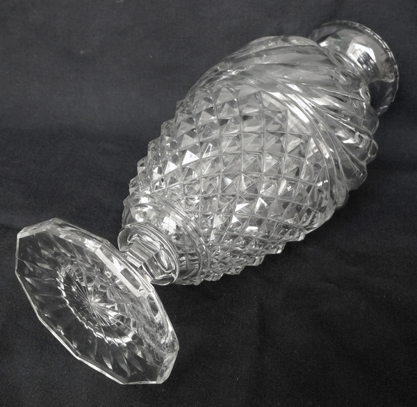 Charles X style crystal vase signed, Baccarat Museum production - 25cm