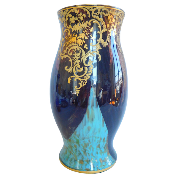 Tall Art Nouveau vase attributed to Ernest Leveillé, late 19th century circa 1890