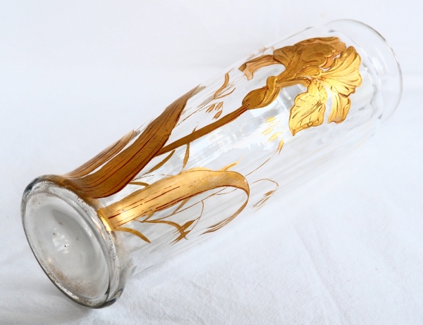 Baccarat crystal vase enhanced with fine gold, Art Nouveau period