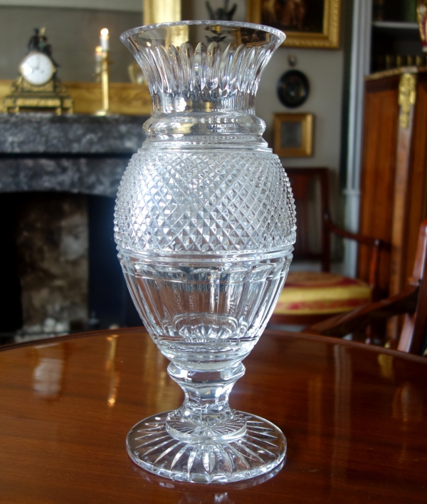 Grand vase en cristal de Baccarat taillé - modèle Eurydice - époque XIXe siècle