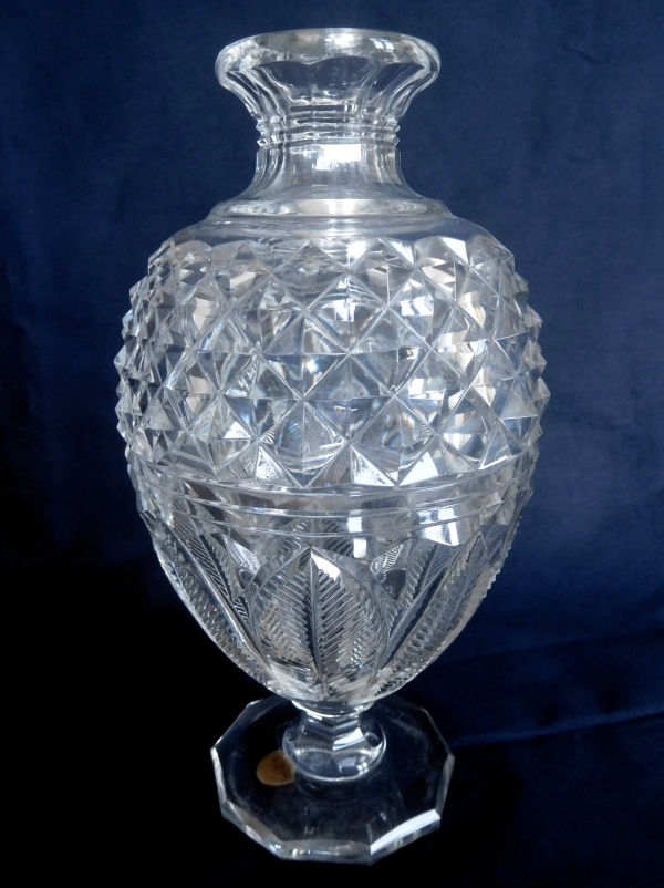 Baccarat crystal vase, Empire style production signed Musee de Baccarat