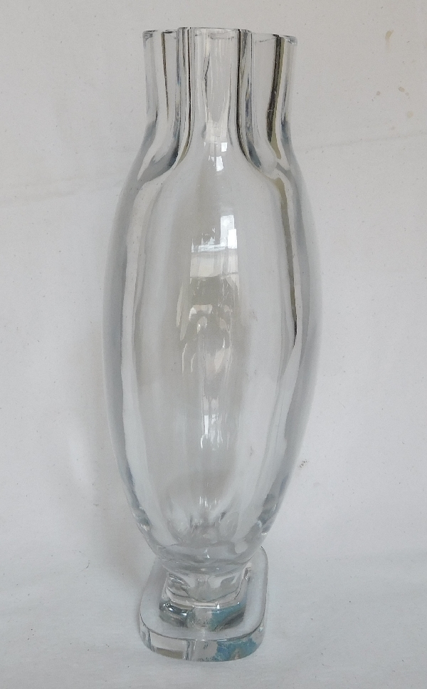Tall Baccarat crystal vase - signed