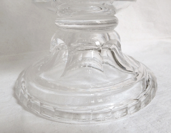 Tall St Louis crystal Medicis vase, cut crystal, late 19th century - 35cm