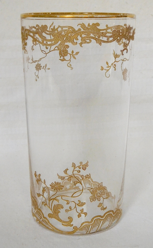 Baccarat crystal vase, Louis XV pattern enhanced with fine gold