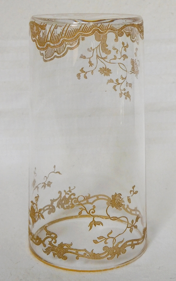 Baccarat crystal vase, Louis XV pattern enhanced with fine gold