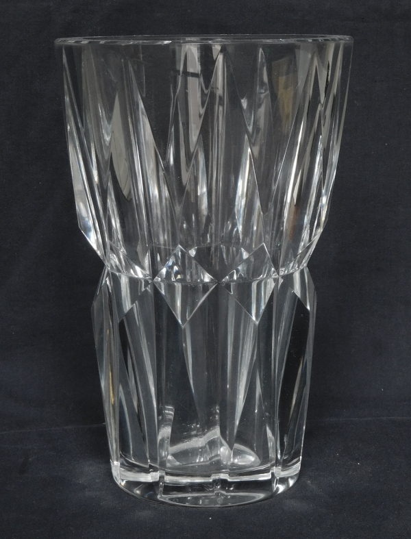 St Louis crystal vase, Camaret pattern - signed - 20cm