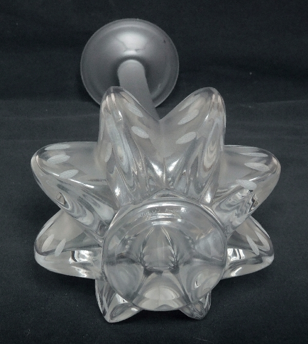 Lalique crystal flower vase designed by Marie-Claude Lalique