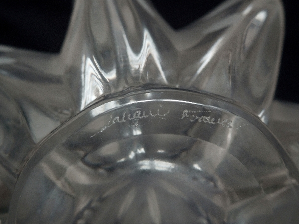 Lalique crystal flower vase designed by Marie-Claude Lalique