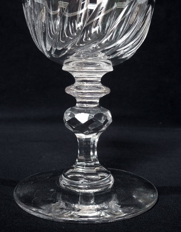 Verre à vin blanc ou verre à porto en cristal de Baccarat forme tulipe, époque Napoléon III - 11cm