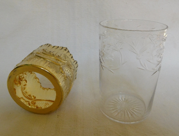 Timbale en vermeil et cristal de Baccarat par Henri Soufflot, poinçon Minerve
