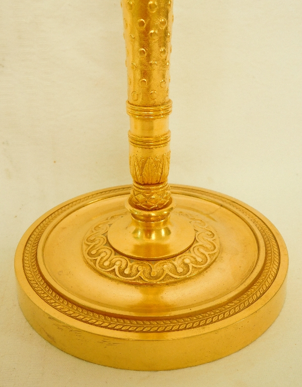 Pair of ormolu Empire candlesticks, early 19th century