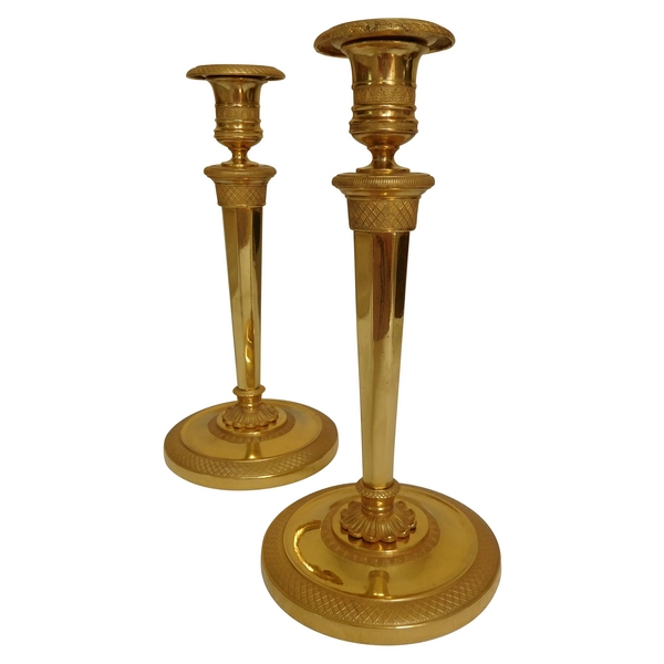Pair of ormolu candlesticks, French Directoire / Consulate (late 18th century)