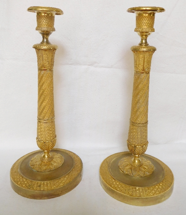 Pair of ormolu candlesticks, Empire period, early 19th century circa 1815
