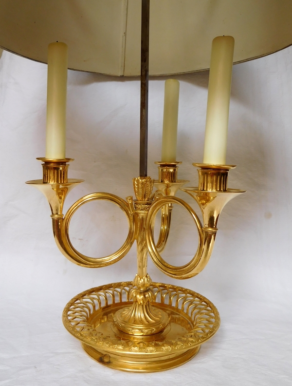 Lampe bouillotte d'époque Louis XVI - Directoire en bronze doré au mercure, XVIIIe siècle