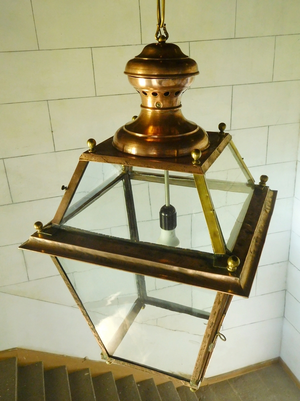 Tall copper and brass lantern for a castle, 18th century