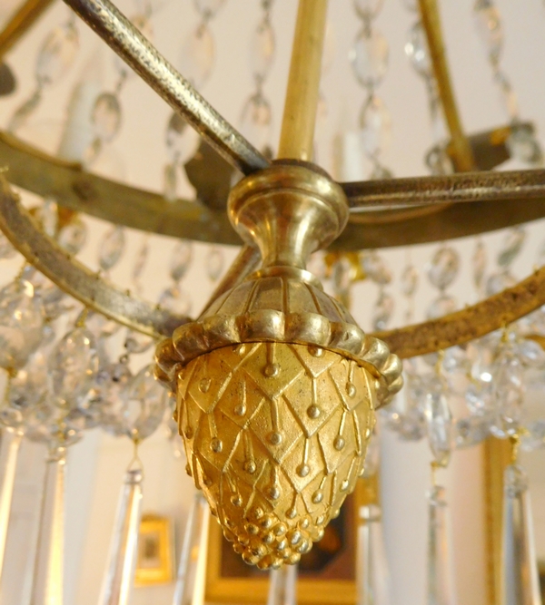 Large Empire crystal & ormolu chandelier, early 19th century circa 1810-1820