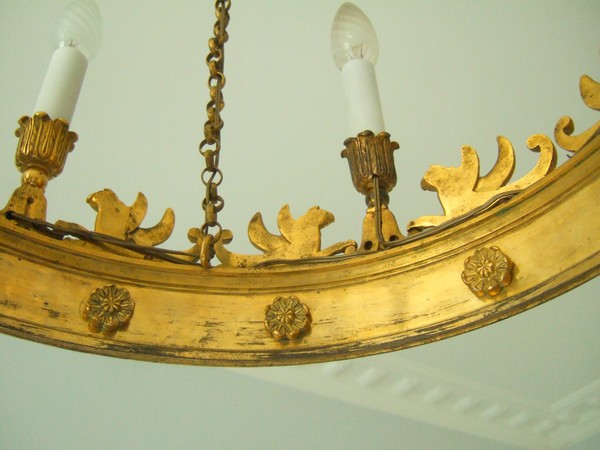 Ormolu Empire chandelier, crown of count
