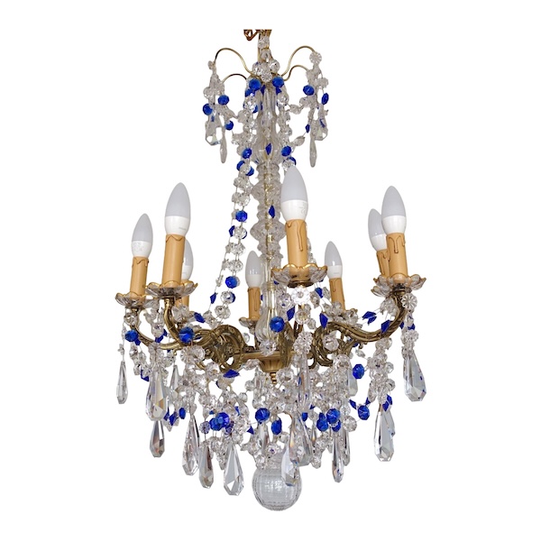 Louis XVI style Baccarat crystal and bronze chandelier, 19th century production